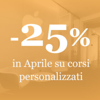 Sconto 25% corsi personalizzati in aprile 2018