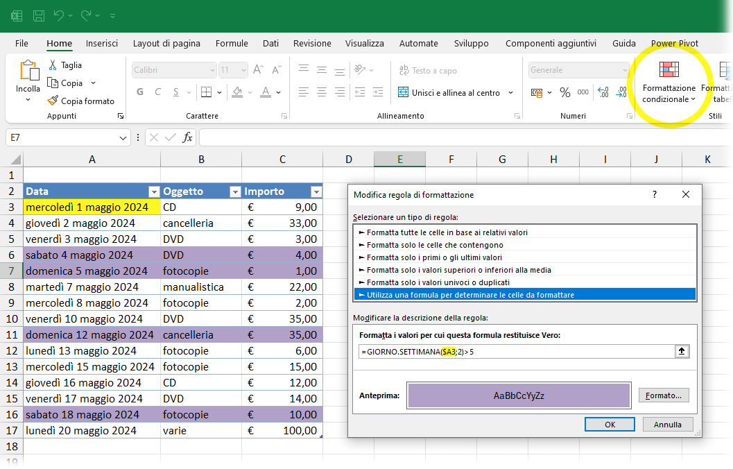 Strategie per lavorare efficacemente con date e orari in Excel: row_banding